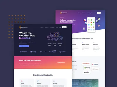MacStadium cloud design dots mac ui ux website