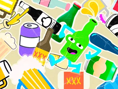 Fun stickers colorful digital flat design graphic design illustration stickers vector vector art vector illustration