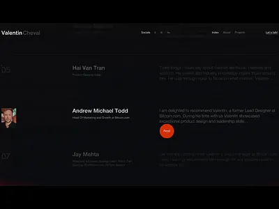 Valentin Cheval- Footer transition 3d agency dark footer loop portfolio transition ui ux website