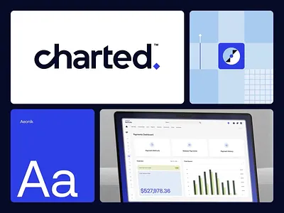 Charted Launches! ai animation b2b brand branding clean colors communication design iconography logo name product design saas typography ui ux visual identity web design website