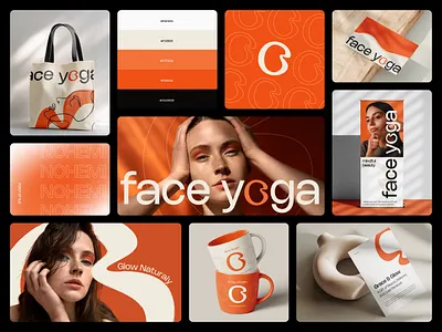 Face Yoga — Brand Identity & Visual Direction beauty brand beauty branding brand identity brand strategy brand system branding custom typography design studio identity design logo design logotype minimal branding modern logo orange branding packaging design visual identity wellness branding wordmark
