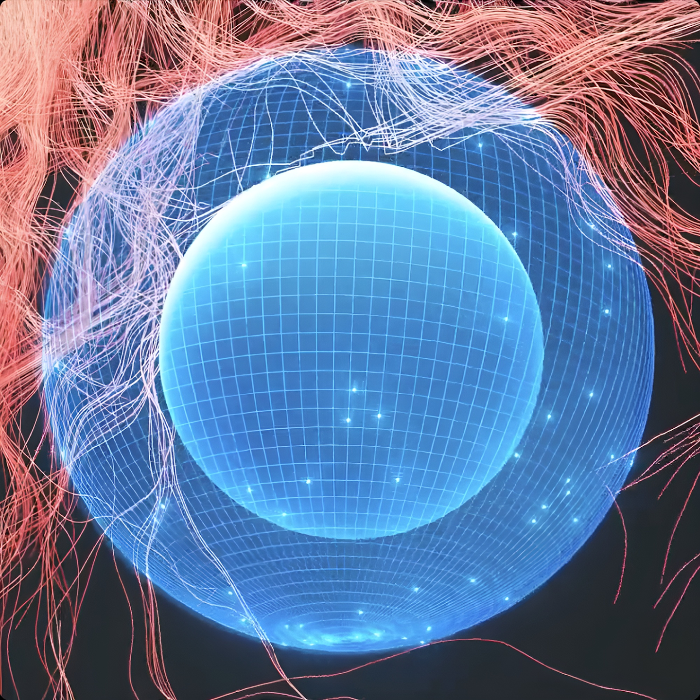 Abstract representation of secure AI.