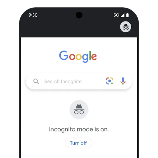 Incognito mode graphic