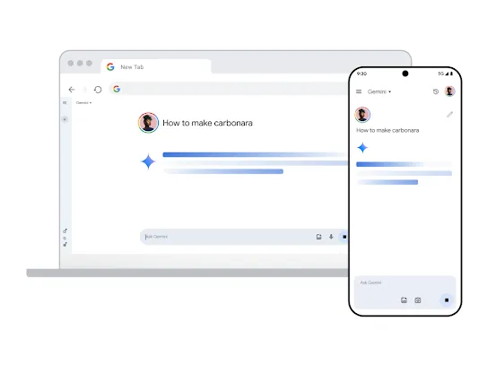 Gemini on desktop and mobile
